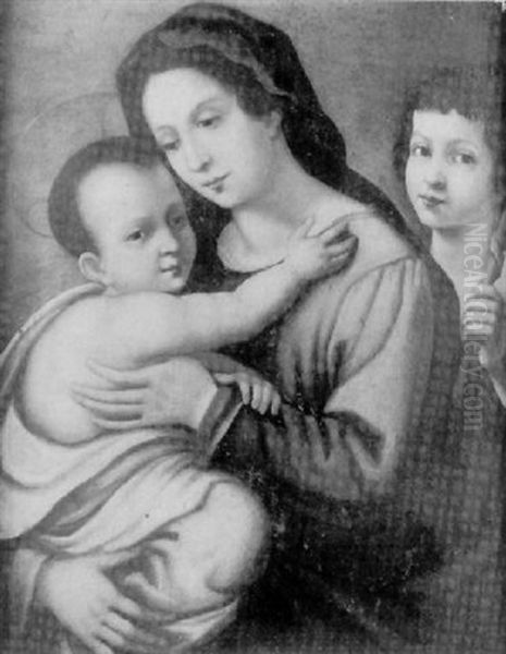 Vierge A L'enfant Jesus Avec Saint Jean-baptiste Enfant Oil Painting by Fra Bartolommeo della Porta
