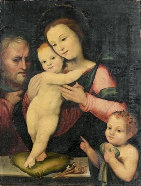 The Holy Family And The Infant Saint John The Baptist Oil Painting by Fra Paolino