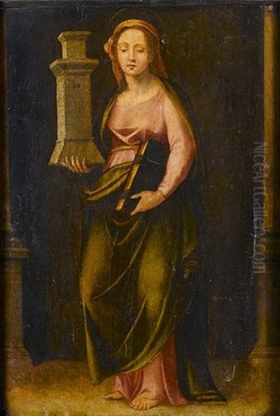 Saint Barbara Oil Painting by Fra Paolino
