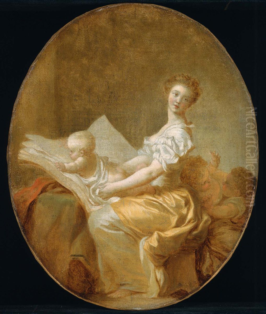 Mother And Child Oil Painting by Jean-Honore Fragonard