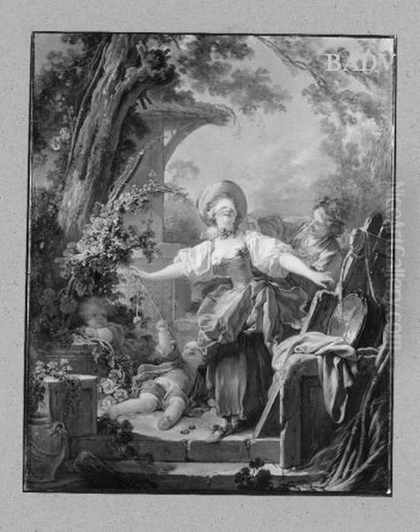 Das Blindekuhspiel Oil Painting by Jean-Honore Fragonard