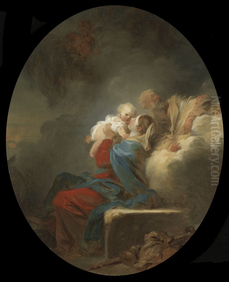 The Rest On The Flight Into Egypt Oil Painting by Jean-Honore Fragonard