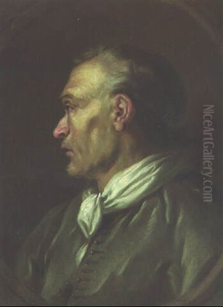 Portrait Of A Man, Bust-length, In A Skull-cap Oil Painting by Jean-Honore Fragonard