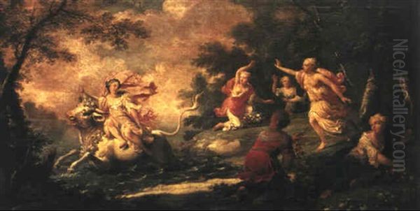 Europa Och Tjuren Oil Painting by Jean-Honore Fragonard