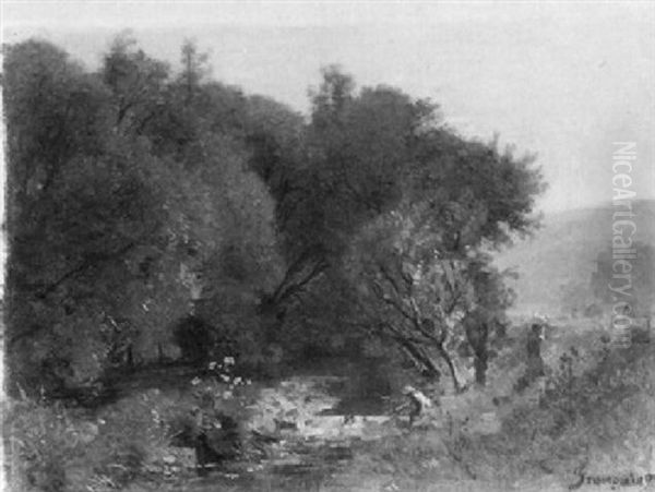 Bei Plombieres In Den Vogesen Oil Painting by Francois Louis Francais