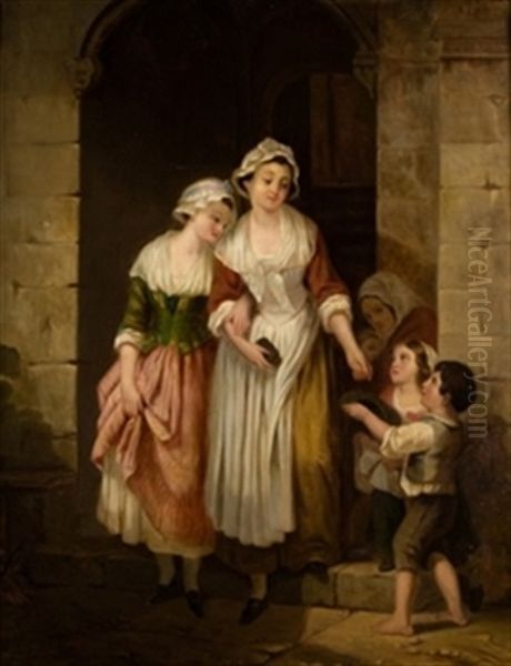 Pidiendo La Limosna Oil Painting by Placido Frances y Pascual