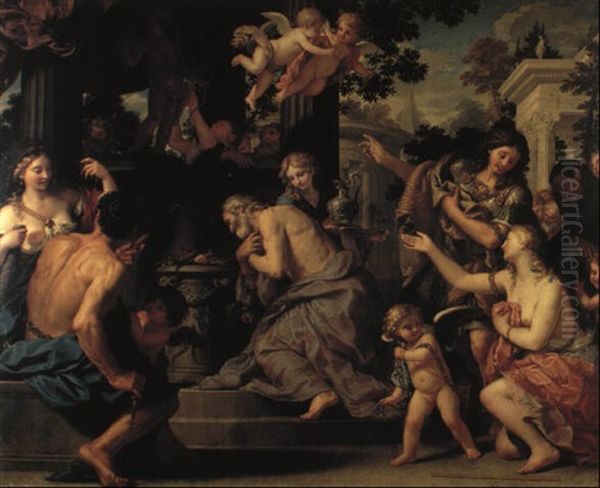 Temple Of Venus Oil Painting by Antonio (Lucchese) Franchi