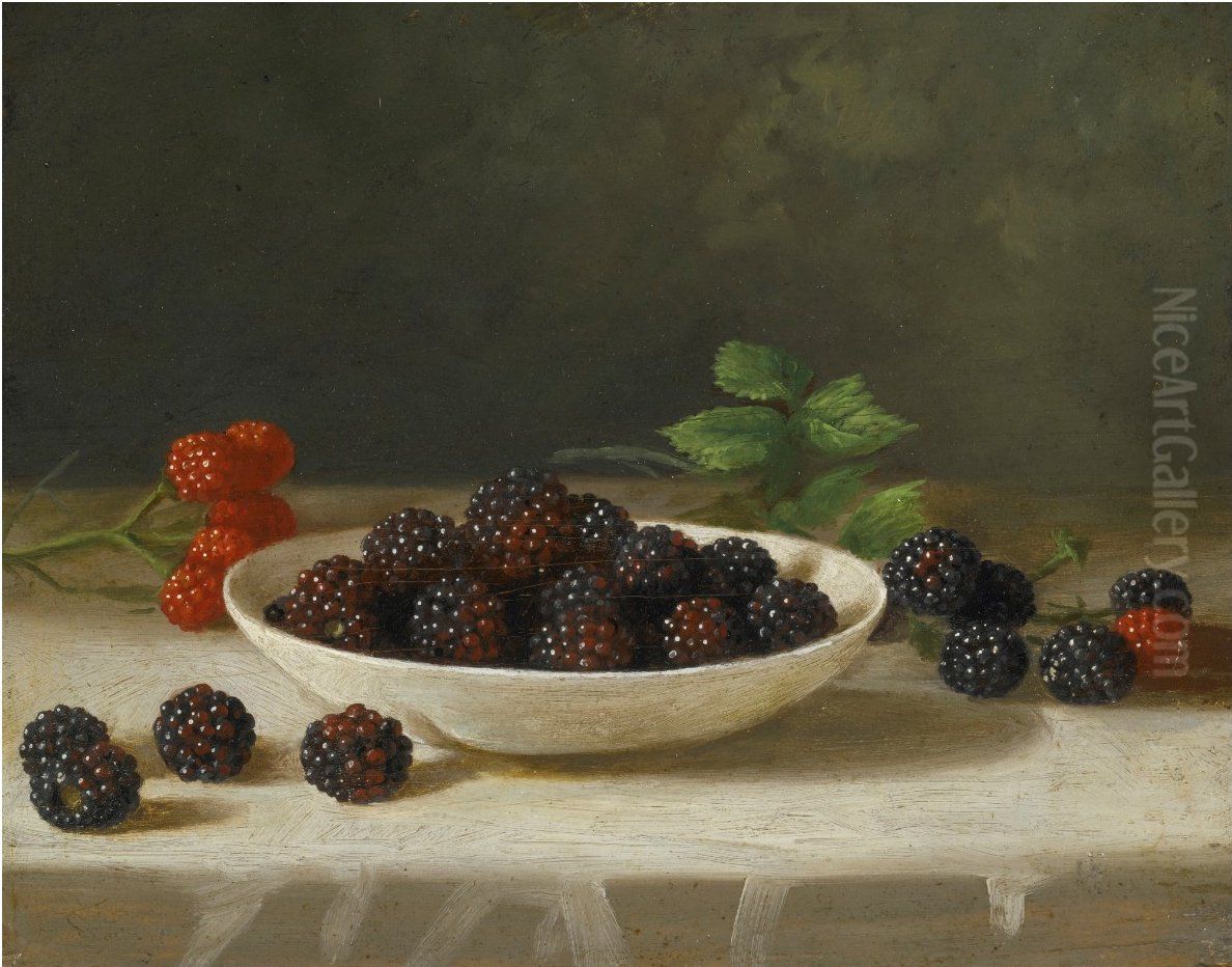 Blackberries Oil Painting by John F. Francis