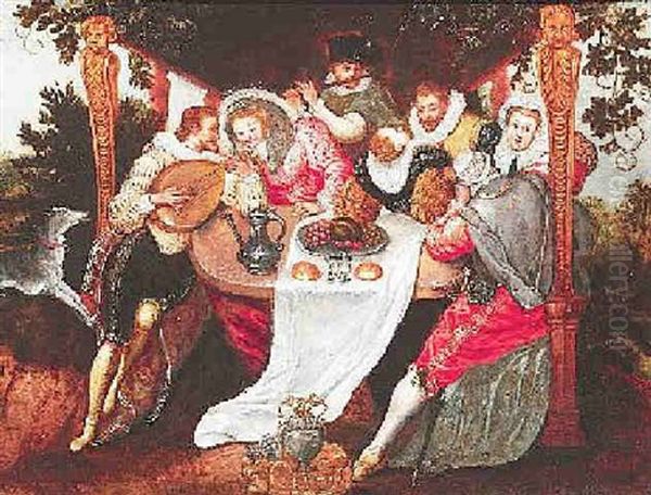 Musizierende Gesellschaft Oil Painting by Jan Baptist Franck