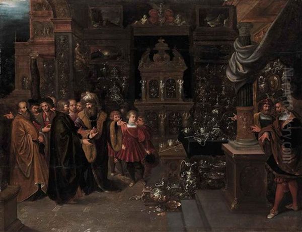 Solon And Croesus Oil Painting by Frans Francken III