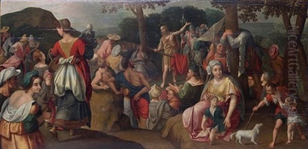 San Juan Bautista Predicando Oil Painting by Ambrosius Francken