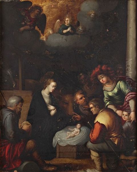 Adoration Des Bergers Oil Painting by Ambrosius Francken