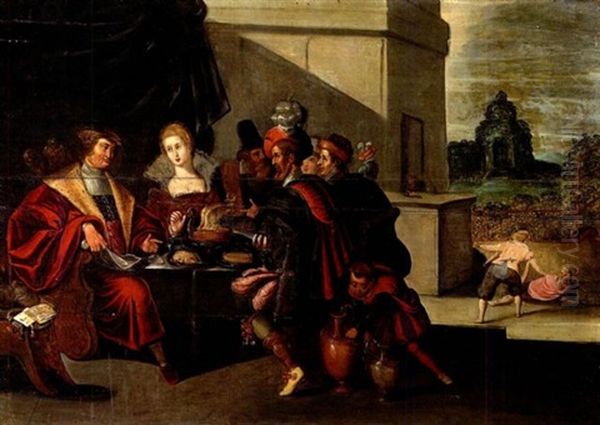 Parabole De Lazare Et Le Mauvais Riche Oil Painting by Ambrosius Francken