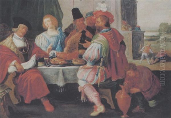 Der Reiche Prasser Und Der Arme Lazarus Oil Painting by Ambrosius Francken