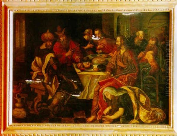 Le Repas Chez Le Pharisien Oil Painting by Ambrosius Francken
