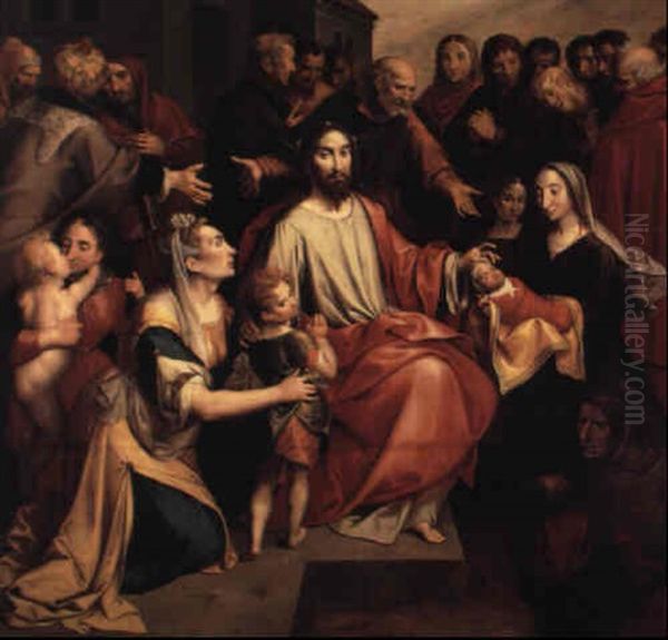 Lat Barnen Komma Hit Till Mig Oil Painting by Ambrosius Francken