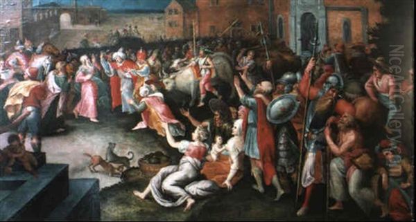 Scene Biblique: Un Sacrifice Oil Painting by Ambrosius Francken