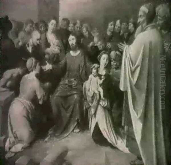 Laissez Venir A Moi Les Petits Enfants Oil Painting by Ambrosius Francken