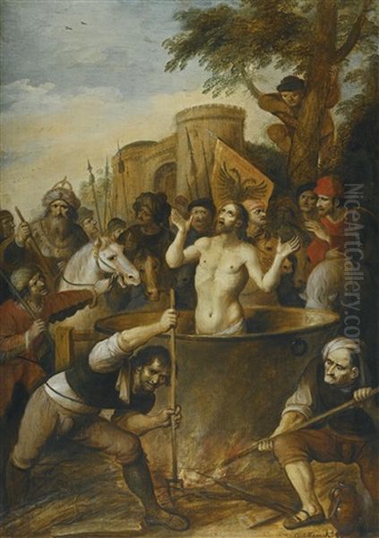 The Martyrdom Of Saint John The Apostle Oil Painting by Frans Francken the Elder