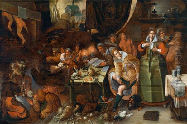 Hexensabbat Oil Painting by Hieronymus I Francken