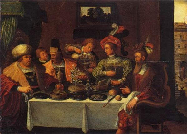 Il Banchetto Oil Painting by Hieronymus I Francken