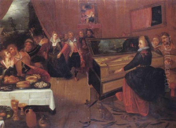 Scene De Concert Oil Painting by Hieronymus I Francken