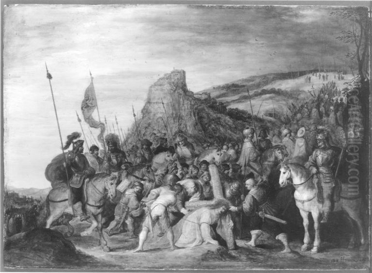 Christus Fallt Unter Dem Kreuz Oil Painting by Frans Francken the Younger