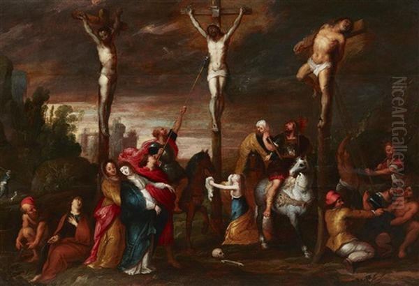 Mount Calvary Oil Painting by Frans Francken the Younger
