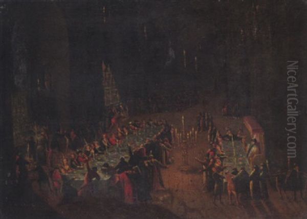 Das Festmahl Des Belsazar Oil Painting by Hans Francken