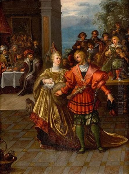 Scene De Mariage Oil Painting by Hieronymus I Francken