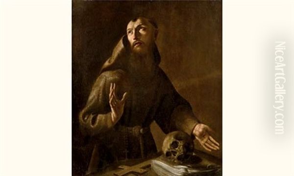 Saint Francois D'assise Oil Painting by Guy (Guide) Francois