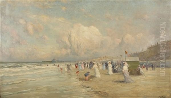Journee Ensoleillee A La Plage Oil Painting by Joseph Charles Francois