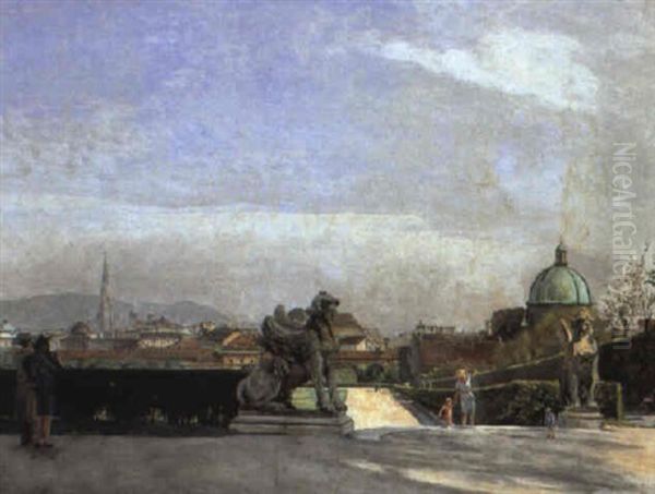 Belvederepark, Blick Auf Wien Oil Painting by Hans Frank