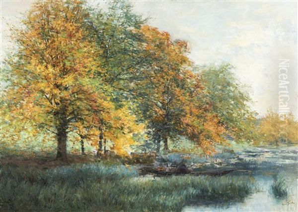 Lake Tervuren Oil Painting by Lucien Frank