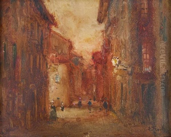 Ruelle Au Crepuscule Oil Painting by Lucien Frank