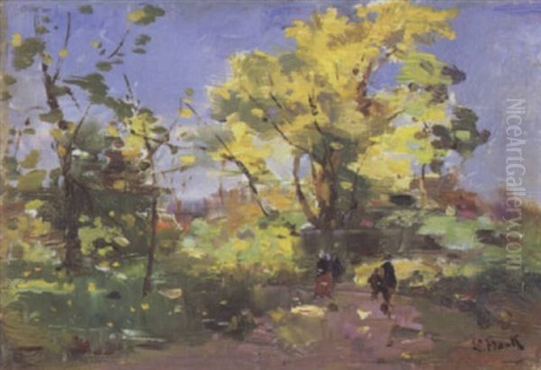 Landschap Met Figuren Oil Painting by Lucien Frank