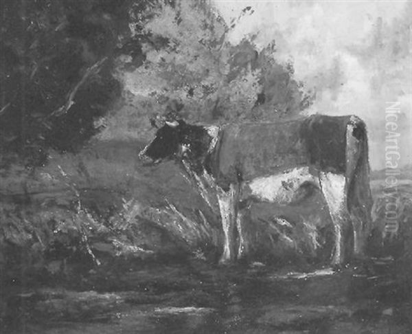 Drachtige Koe Oil Painting by Petrus (Piet) Johannes Cornelis Franken