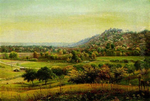 Summer Landscape, Ohio Oil Painting by Godfrey N. Frankestein