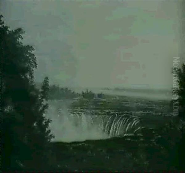 Niagara Falls Canadian Side Oil Painting by Godfrey N. Frankestein
