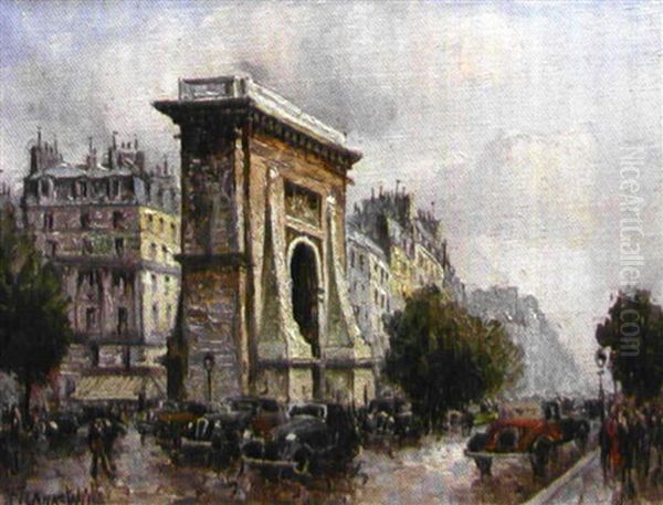 Paris, La Porte Saint-denis Oil Painting by  Frank-Will