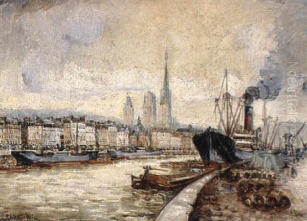 Le Bassin De Rouen Oil Painting by  Frank-Will