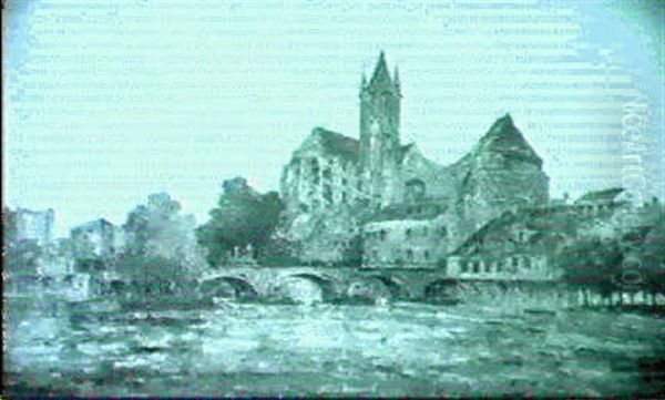 Notre-dame From The Seine Oil Painting by  Frank-Will