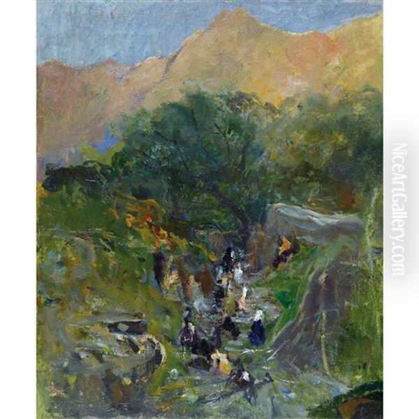 Lavandaie Oil Painting by Filippo Franzoni