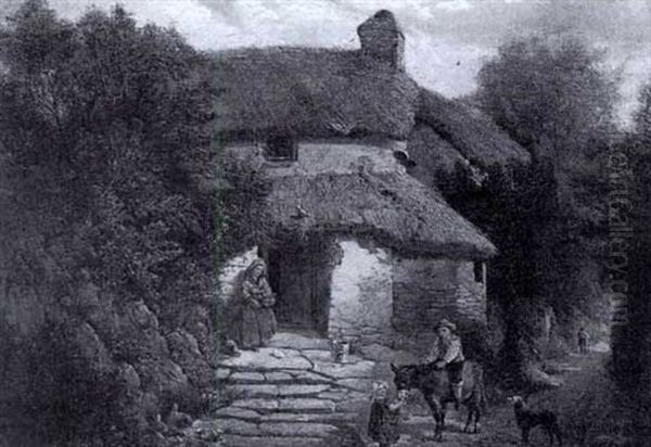 Feeding Time Oil Painting by Alexander Fraser the Younger