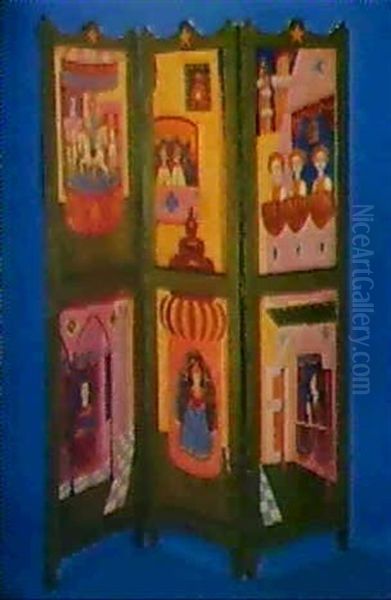 The Beggar's Opera  (3 Fold Screen) Oil Painting by Claud Lovat Fraser