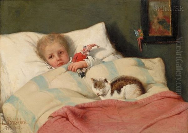 Bedtime Oil Painting by Ernst Freiesleben