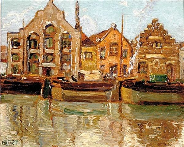 Quai Bruxxelois Oil Painting by Lucien Frennet