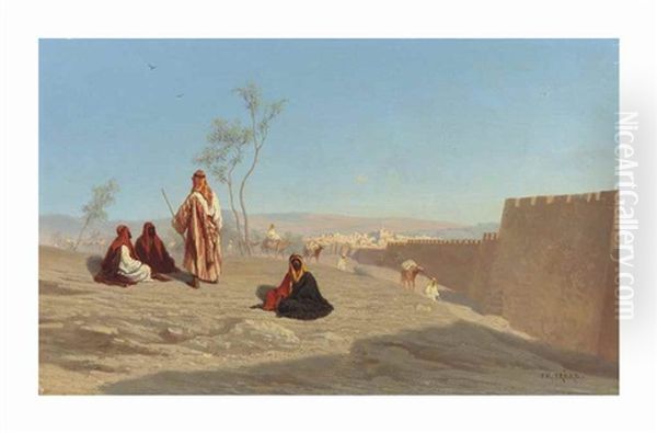 Outside The City Walls, Jerusalem Oil Painting by Charles Theodore Frere