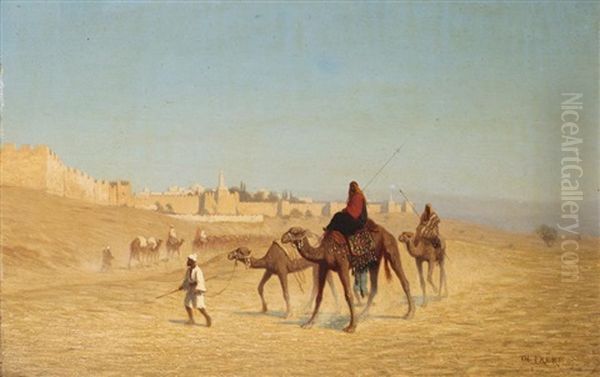 Vue De Jerusalem, Prise Du Cote De La Porte De Jaffa Oil Painting by Charles Theodore Frere