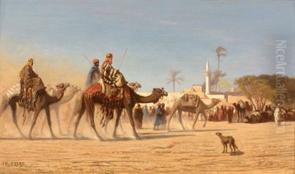L'arrivee De La Caravane Oil Painting by Charles Theodore Frere